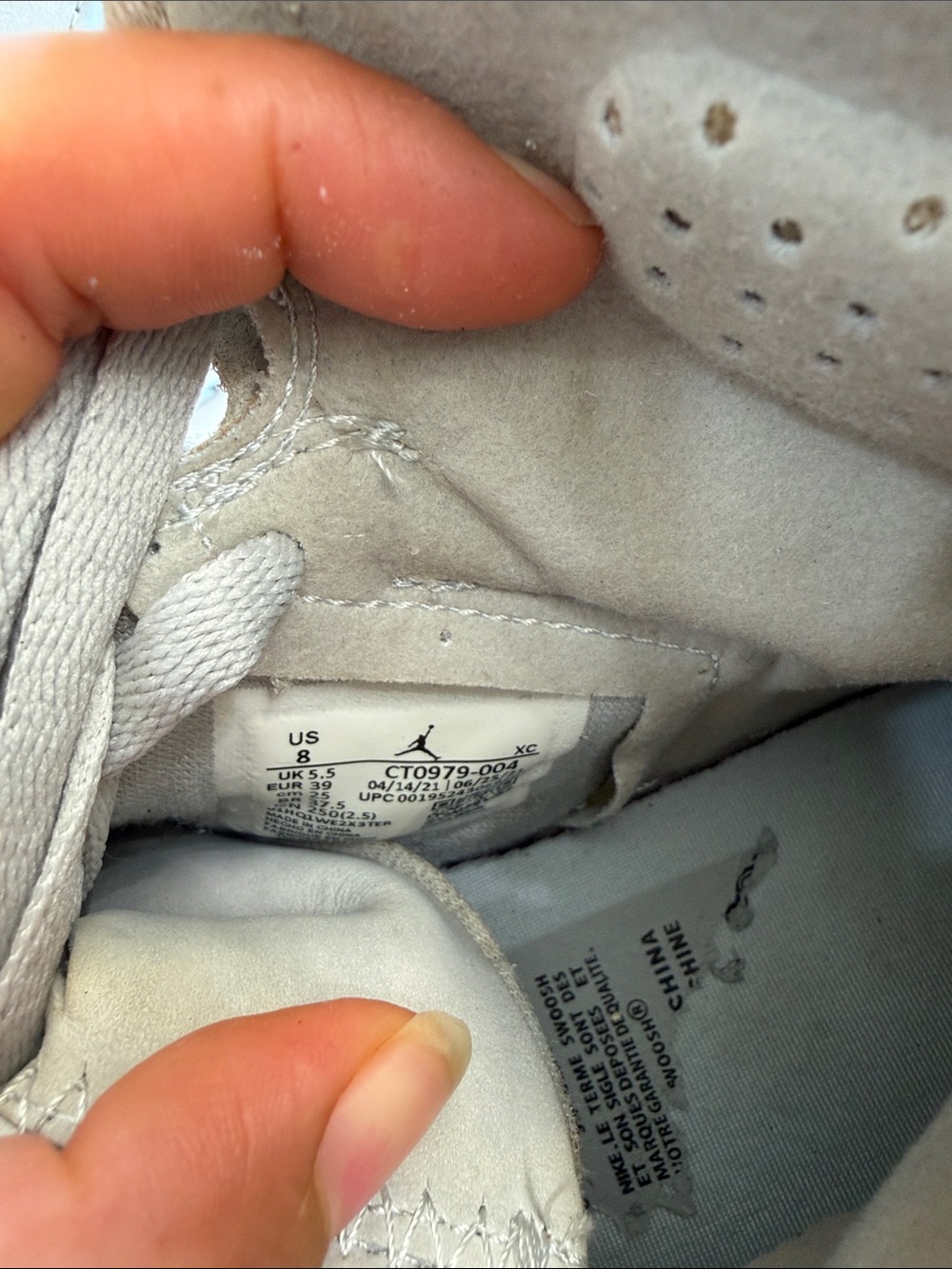 Nike AIR JORDAN Women's High-Top Sneakers - Light Cream & Pale Blue size 8 - Picture 9 of 16